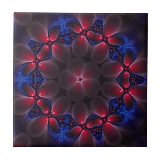 Carreau Art fractal numérique violet cool (Devant)