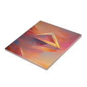 Carreau Art géométrique abstrait design rose sable doré (Côté)