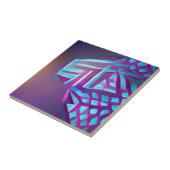 Carreau Art géométrique abstrait lavande violette aquamari (Côté)