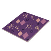 Carreau Art géométrique Abstrait violet des années 1950 (Côté)