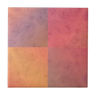 Carreau Art géométrique aquarelle rouge rose orange jaune