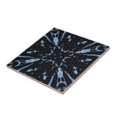 Carreau Art géométrique bleu sur noir (Côté)