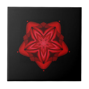 Carreau Art géométrique fin flatteur rouge brillant noir