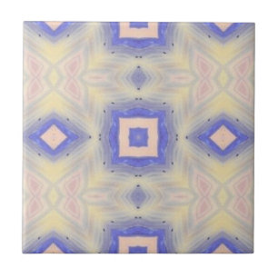 Carreau Art géométrique moderne lavande violet rose jaune