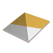 Carreau Art géométrique simple noir, blanc et jaune (Côté)