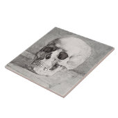 Carreau Art graphique de crâne : Conception d'encre minima (Côté)