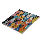 Carreau Art gribouillé de chats (Côté)