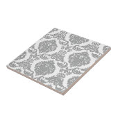 Carreau Art gris élégant de motif de damassé (Côté)