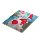 Carreau Art japonais de poissons d'aquarelle de Kohaku Koi (Côté)