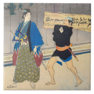 Carreau Art japonais - samouraï et son employé