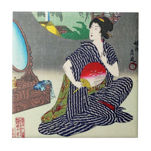 Carreau Art japonais traditionnel frais de geisha de (Devant)