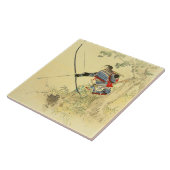 Carreau Art japonais - un samouraï avec un arc et des (Côté)