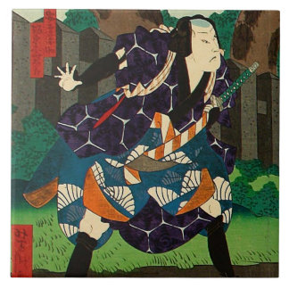 Carreau Art japonais - un samouraï utilisant le kimono