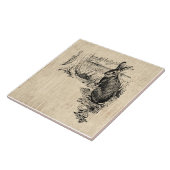 Carreau Art lapin vintage illustré (Côté)