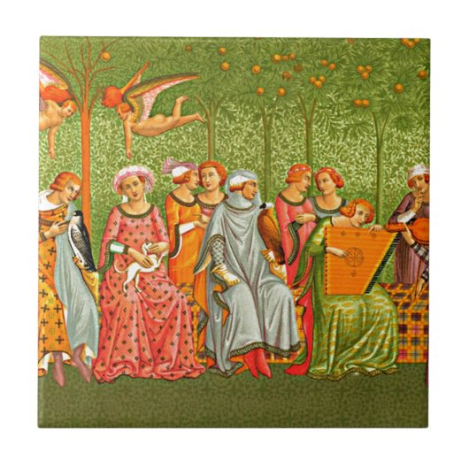 Carreau Art médiéval - Le Songe de la Vie par Orcagna (Devant)