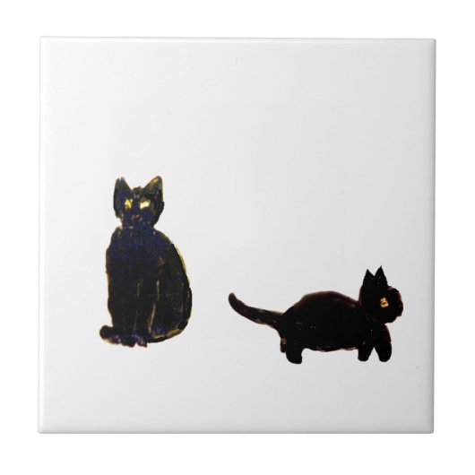 Carreau Art mignon de chats noirs (Devant)