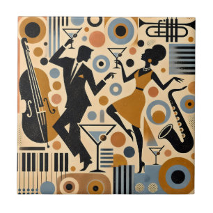 Carreau Art minimaliste de l'ère du jazz du milieu du sièc