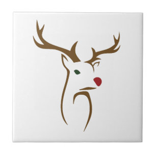 Carreau Art minimaliste moderne de la ligne de cerfs Noël