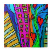 Carreau Art moderne Abstrait coloré (Devant)