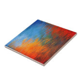 Carreau Art moderne bleu orange rouge Abstrait (Côté)