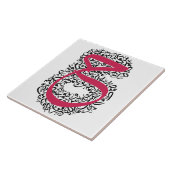 Carreau Art moderne de calligraphie arabe - Design rouge s (Côté)