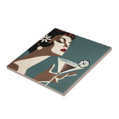 Carreau Art Moderne du Milieu du Siècle La DIva Martini (Côté)