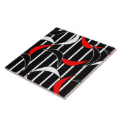 Carreau Art moderne noir, blanc, rouge (Côté)