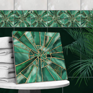 Carreau Art mosaïque - Malachite rêve