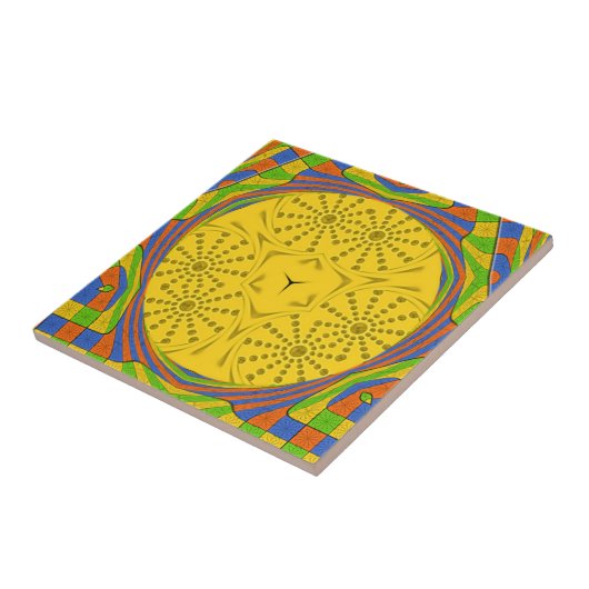 Carreau Art Motif Égyptien Imprimer À damiers Conception C (Côté)