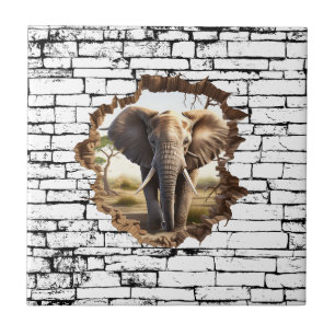Carreau Art mural d'éléphant 3D – Safari réaliste (2)