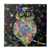 Carreau Art Night Owl Ceramic Tile - Painting (Devant)
