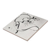 Carreau Art noir et blanc Jane Avril par Toulouse Lautrec (Côté)