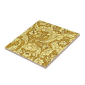 Carreau Art Nouveau Acanthus Feuilles & Fleurs, Mustard Go (Côté)