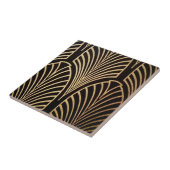 Carreau Art nouveau, art déco, ventilateur motif, bronze,  (Côté)