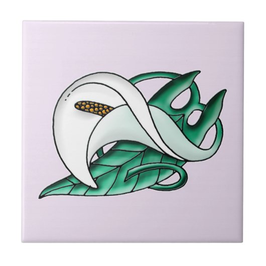 Carreau Art Nouveau calla lily (Devant)