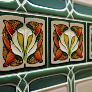 Carreau Art Nouveau Calla Lily symétrique Mur Floral Art N