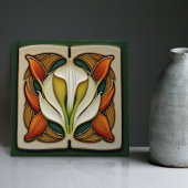 Carreau Art Nouveau Calla Lily symétrique Mur Floral Art N