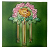 Carreau Art Nouveau Ceramic Fireplace Wall tile (Devant)