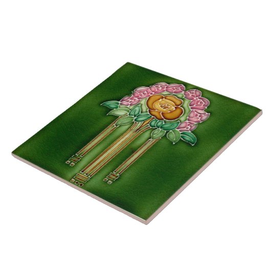 Carreau Art Nouveau Ceramic Fireplace Wall tile (Côté)