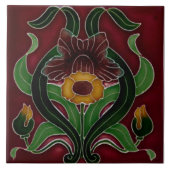 Carreau Art Nouveau Ceramic Fireplace Wall Tile (Devant)