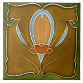 Carreau Art nouveau ceramic fireplace wall tile murals (Devant)