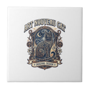 Carreau Art Nouveau Chat Chat Art Nouveau Vintage Vector A