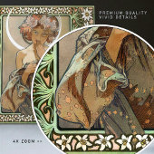 Carreau Art Nouveau Clair de Lune Mucha Edelweiss Fleurs