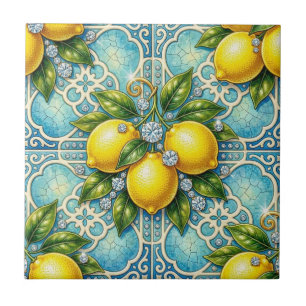 Carreau Art Nouveau de motif sans couture Citrons et Diama