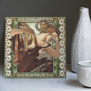 Carreau Art Nouveau Étoile du Soir Mucha Edelweiss Décor