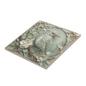 Carreau Art Nouveau Faux Relief droit Starling Bird Sage (Côté)