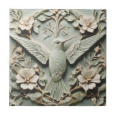 Carreau Art Nouveau Faux Relief Droite Oiseau de colibri (Devant)