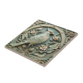 Carreau Art Nouveau Faux Relief Oiseau droit Fancy Floral (Côté)