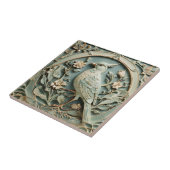 Carreau Art Nouveau Faux Relief Oiseau Fancy Floral (Côté)