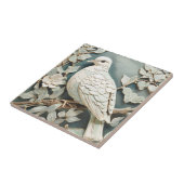 Carreau Art Nouveau Faux Relief Pigeon Dove Bird Mint (Côté)
